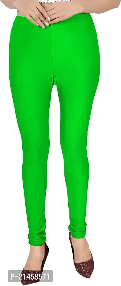 Fabulous Green Satin Solid Leggings For Women Pack Of 1-thumb0