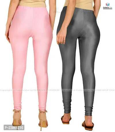 Stylish Women Lycra Blend Leggings Pack of 2-thumb3