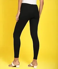 Fabulous Black Cotton Solid Ankle Length Leggings For Women-thumb2