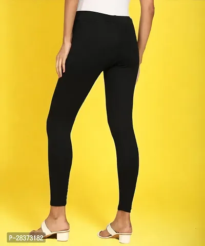 Fabulous Black Cotton Solid Ankle Length Leggings For Women-thumb3