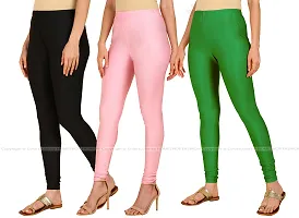 Fabulous Multicoloured Lycra Blend Solid Leggings For Women Pack Of 3-thumb1