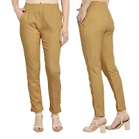 PT Regular Fit Elastic Waist Cotton Pencil Pant Casual/Formal Trousers for Women with Pockets for Casual  Official Use for Women's  Girls Available in 13 Colors.-thumb4