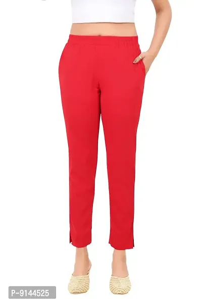 PT Latest Toko Stretchable Trousers for Women Straight Fit Pant for Casual, Daily and Office wear with Elastic Waist and Pockets.