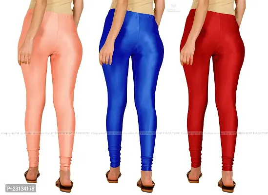 Fabulous Multicoloured Lycra Blend Solid Leggings For Women Pack Of 3-thumb3