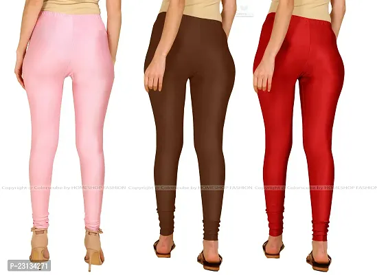 Fabulous Multicoloured Lycra Blend Solid Leggings For Women Pack Of 3-thumb3