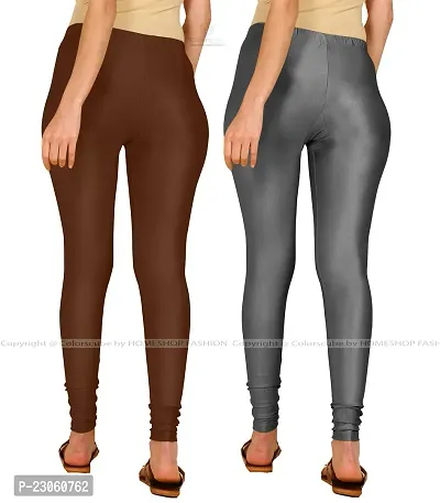 Stylish Women Lycra Blend Leggings Pack of 2-thumb3