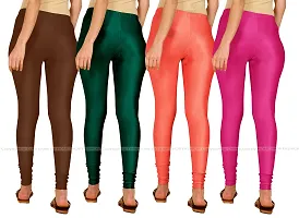 Stylish Fancy Lycra Blend Solid Leggings For Women Pack Of 4-thumb2