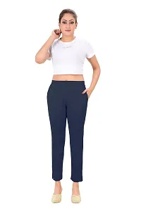 PT Latest Toko Stretchable Trousers for Women Straight Fit Pant for Casual, Daily and Office wear with Elastic Waist and Pockets.-thumb3