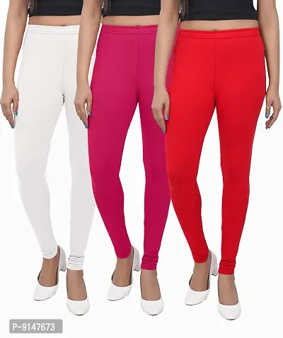 PT letest Churidar 4-Way Cotton Leggings for Women's and Girls Sizes (Pack of 3)