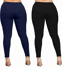 Fabulous Multicoloured Satin Solid Leggings For Women Pack Of 2-thumb1