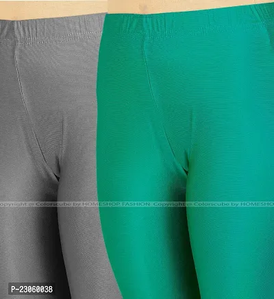 Stylish Women Lycra Blend Leggings Pack of 2-thumb4