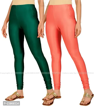 Stylish Women Lycra Blend Leggings Pack of 2-thumb2