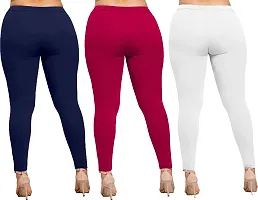 Fabulous Multicoloured Cotton Blend  Leggings Combo For Women-thumb1