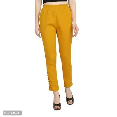 PT Regular Fit Elastic Waist Cotton Pencil Pant Casual/Formal Trousers for Women with Pockets for Casual  Official Use for Women's  Girls Available in 13 Colors.