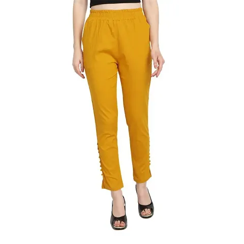 PT Regular Fit Elastic Waist Cotton Pencil Pant Casual/Formal Trousers for Women with Pockets for Casual & Official Use for Women's & Girls Available in 13 Colors.