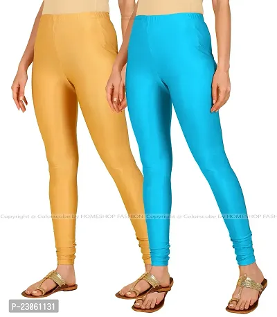 Stylish Women Lycra Blend Leggings Pack of 2-thumb2