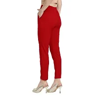 PT Regular Fit Elastic Waist Cotton Pencil Pant Casual/Formal Trousers for Women with Pockets for Casual  Official Use for Women's  Girls Available in 13 Colors.-thumb2