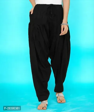 Fabulous Black Cotton Solid Salwars For Women-thumb3