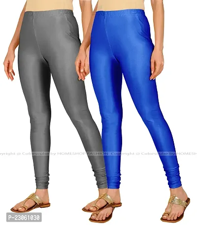 Stylish Women Lycra Blend Leggings Pack of 2-thumb2