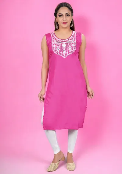 Elegant Embroidered Silk Kurta For Women