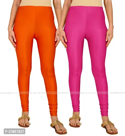 Stylish Women Lycra Blend Leggings Pack of 2