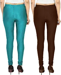 Fabulous Multicoloured Satin Solid Leggings For Women Pack Of 2-thumb1