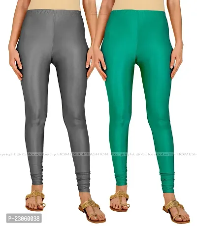 Stylish Women Lycra Blend Leggings Pack of 2