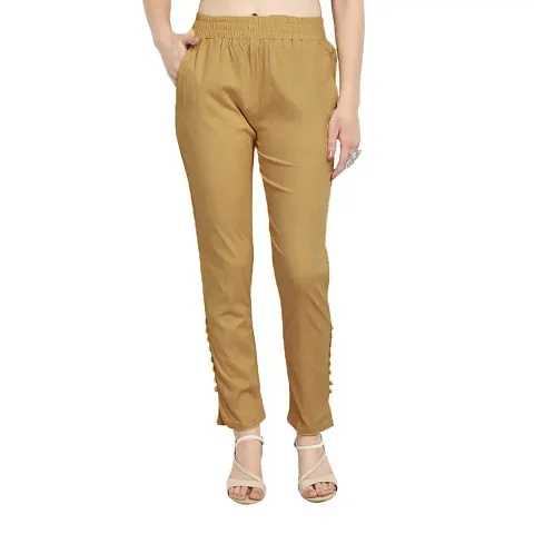 PT Regular Fit Elastic Waist Pencil Pant Casual/Formal Trousers for Women with Pockets for Casual Official Use for Women's Girls Available in 13 Colors.