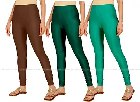 Fabulous Multicoloured Lycra Blend Solid Leggings For Women Pack Of 3-thumb1