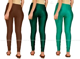 Fabulous Multicoloured Lycra Blend Solid Leggings For Women Pack Of 3-thumb2