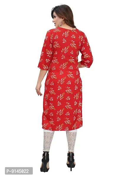 Colorscube Women's A-line Crepe Regular fit Straight Kurti for Women-thumb2