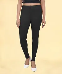 Fabulous Black Cotton Solid Leggings For Women-thumb1