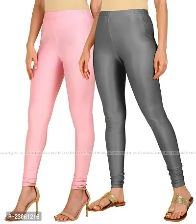 Stylish Women Lycra Blend Leggings Pack of 2-thumb2