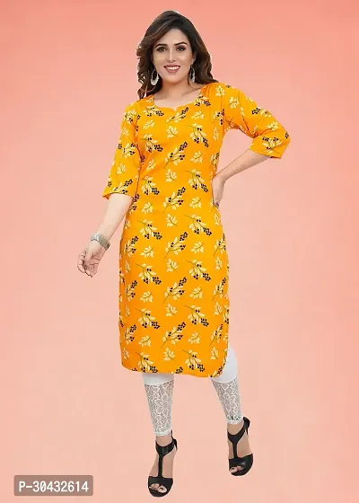 Stylish Yellow Crepe Kurta For Women-thumb3