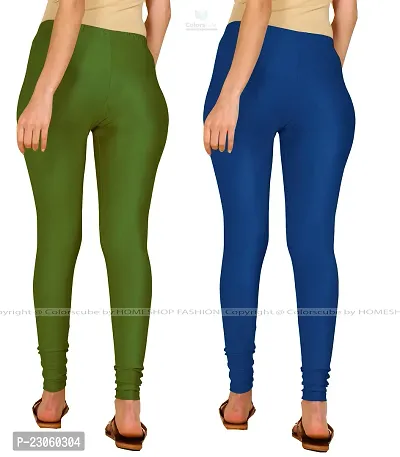 Stylish Women Lycra Blend Leggings Pack of 2-thumb3