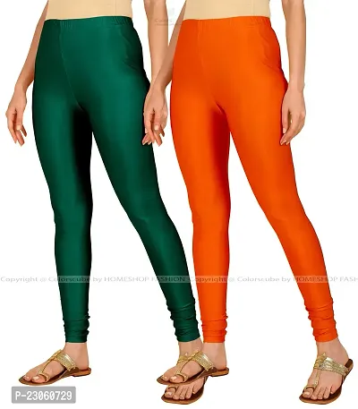 Stylish Women Lycra Blend Leggings Pack of 2-thumb2