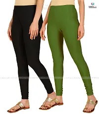 Stylish Women Lycra Blend Leggings Pack of 2-thumb1