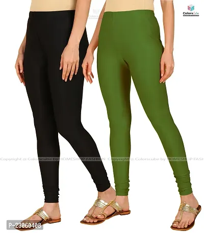 Stylish Women Lycra Blend Leggings Pack of 2-thumb2