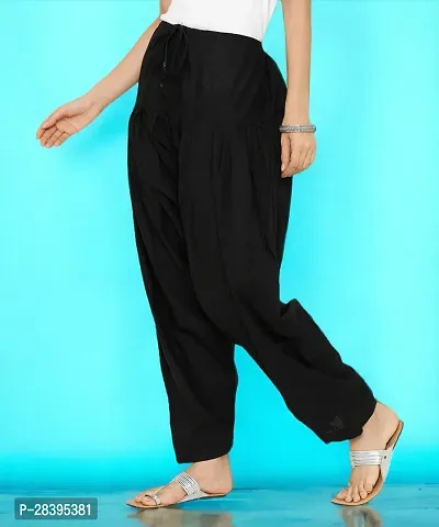 Fabulous Black Cotton Solid Salwars For Women-thumb0