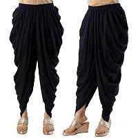 PT Latest Reyon Traditional Dhoti Patiala Salwar/Pants Stylish Stitched for Women's and Girls (Free Size) Black-thumb3