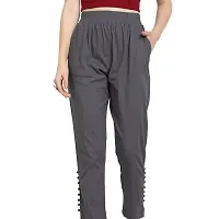 PT Regular Fit Elastic Waist Cotton Pencil Pant Casual/Formal Trousers for Women with Pockets for Casual  Official Use for Women's  Girls Available in 13 Colors.-thumb4