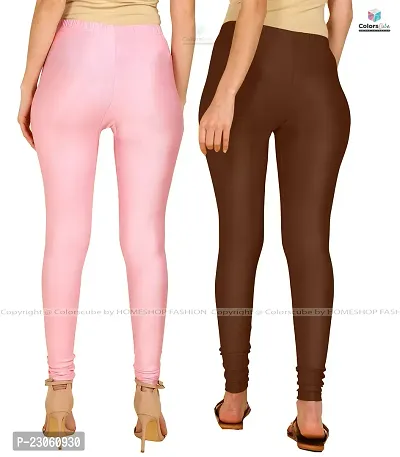 Stylish Women Lycra Blend Leggings Pack of 2-thumb3