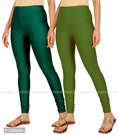 Stylish Women Lycra Blend Leggings Pack of 2-thumb2