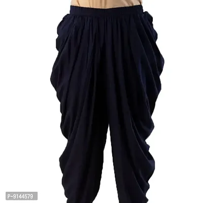 PT Latest Reyon Traditional Dhoti Patiala Salwar/Pants Stylish Stitched for Women's and Girls (Free Size) Navy Blue-thumb5