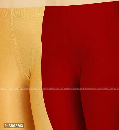 Stylish Women Lycra Blend Leggings Pack of 2-thumb4