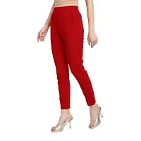 PT Regular Fit Elastic Waist Cotton Pencil Pant Casual/Formal Trousers for Women with Pockets for Casual  Official Use for Women's  Girls Available in 13 Colors.-thumb1