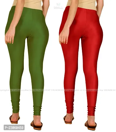 Stylish Women Lycra Blend Leggings Pack of 2-thumb3