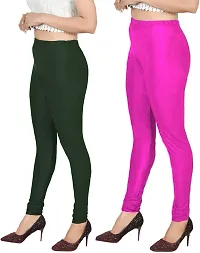 Fabulous Multicoloured Satin Solid Leggings For Women Pack Of 2-thumb2