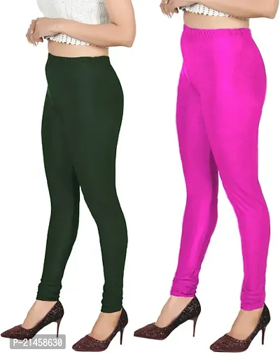 Fabulous Multicoloured Satin Solid Leggings For Women Pack Of 2-thumb3