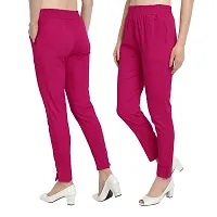 PT Regular Fit Elastic Waist Cotton Pencil Pant Casual/Formal Trousers for Women with Pockets for Casual  Official Use for Women's  Girls Available in 13 Colors.-thumb3